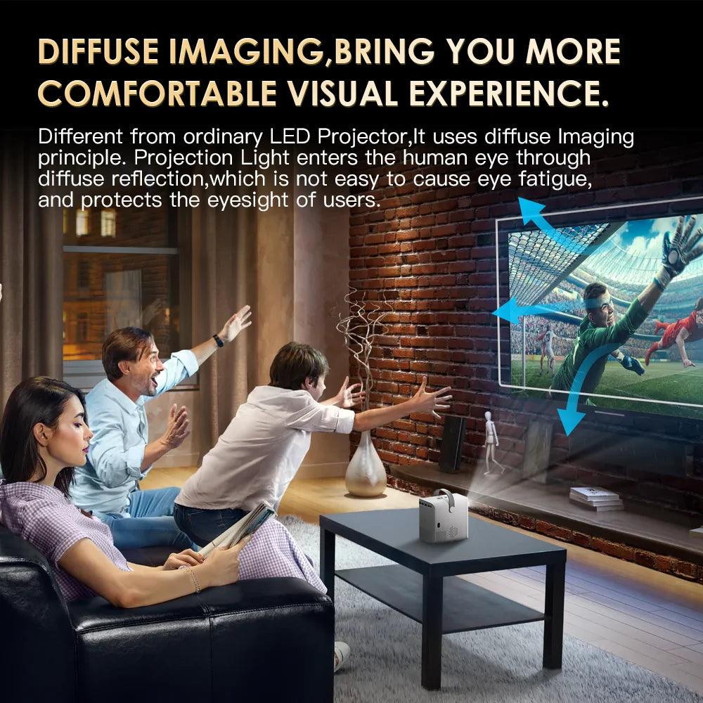 HONGTOP P10 Smart 4K Android WiFi Portable 1080P Home Theater Video LED Bluetooth Mini Projector 4GB 64GB Android 10  Projector