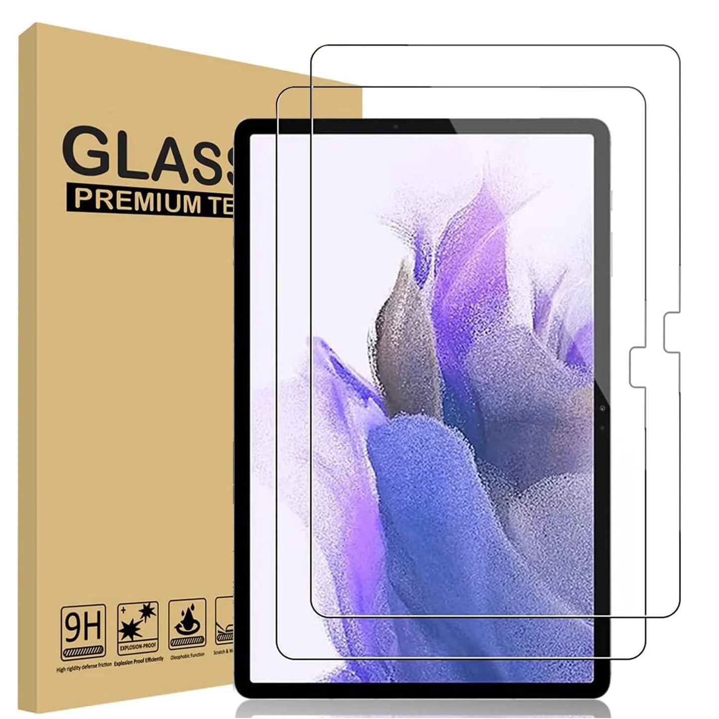 2pcs 9H Tempered Glass Screen Protector For Samsung Galaxy Tab S7 S8 S9 FE Plus 12.4'' 11.0 S5E A7 S6 Lite Tab A 10.1 A8 A9 Plus