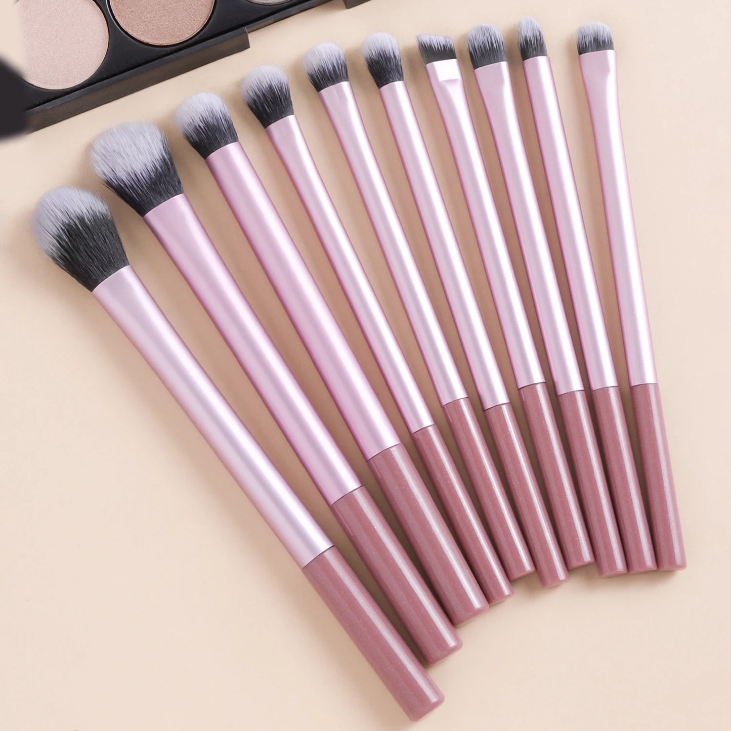 10 professional makeup brush set, portable small long tube, multi-functional face and eye makeup tools, daily makeup