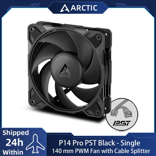 ARCTIC P14 Pro PST, High-Performance 140mm Case Fan with PWM Sharing Technology (PST), Speed:400–2500 RPM, Fluid Dynamic Bearing