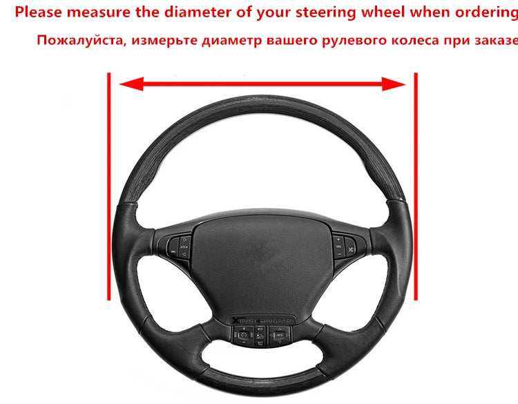 Braid On leather Steering Wheel Cover for Volkswagen Vw Jetta Golf Passat B5 B6 Beetle Polo Bora Caddy MK5 Skoda