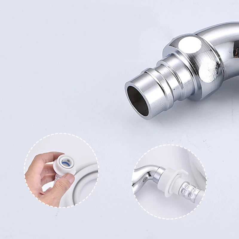 Stainless Steel Faucet Double Outlet Dual Control Water Tap One in Two Out Faucet 1/2" Bidet Faucets Bathroom Accessories