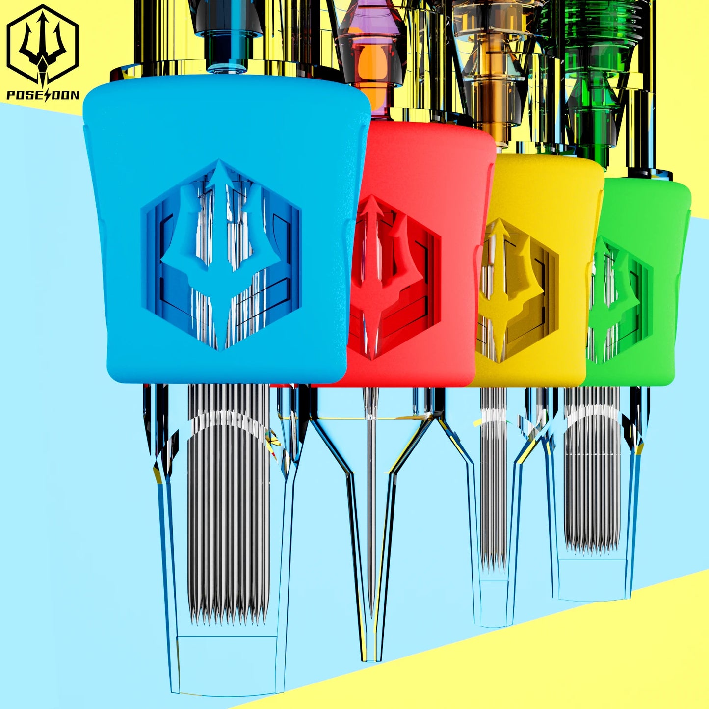 POSEIDON 20Pcs/Box RS RL RM M1 Tattoo Cartridge Needle Liner Shader with Membrane Safety Cartridges Disposable for Tattoo Pen