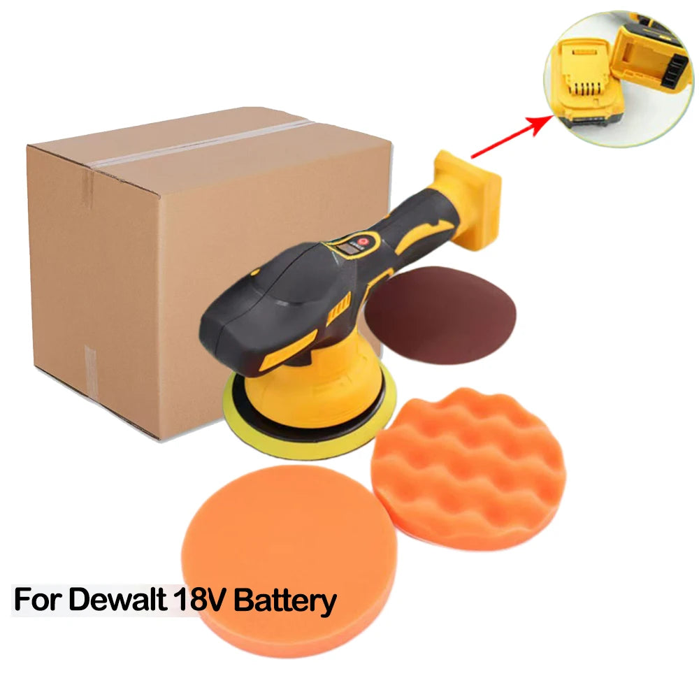 Cordless Car Polisher 8 Gears Adjustable Auto Electric Waxing Sanding Sealing Glaze Tool Fit Dewalt/Milwaukee/makita 20V Battery