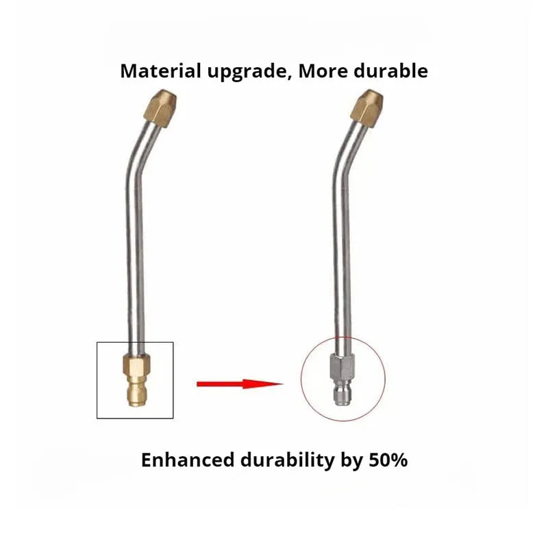 25°/90°/U High Pressure Washer Extension Wand With 1/4 Quick Connector Lance Spear With CurvedHead Rod Cleaning Tool for car