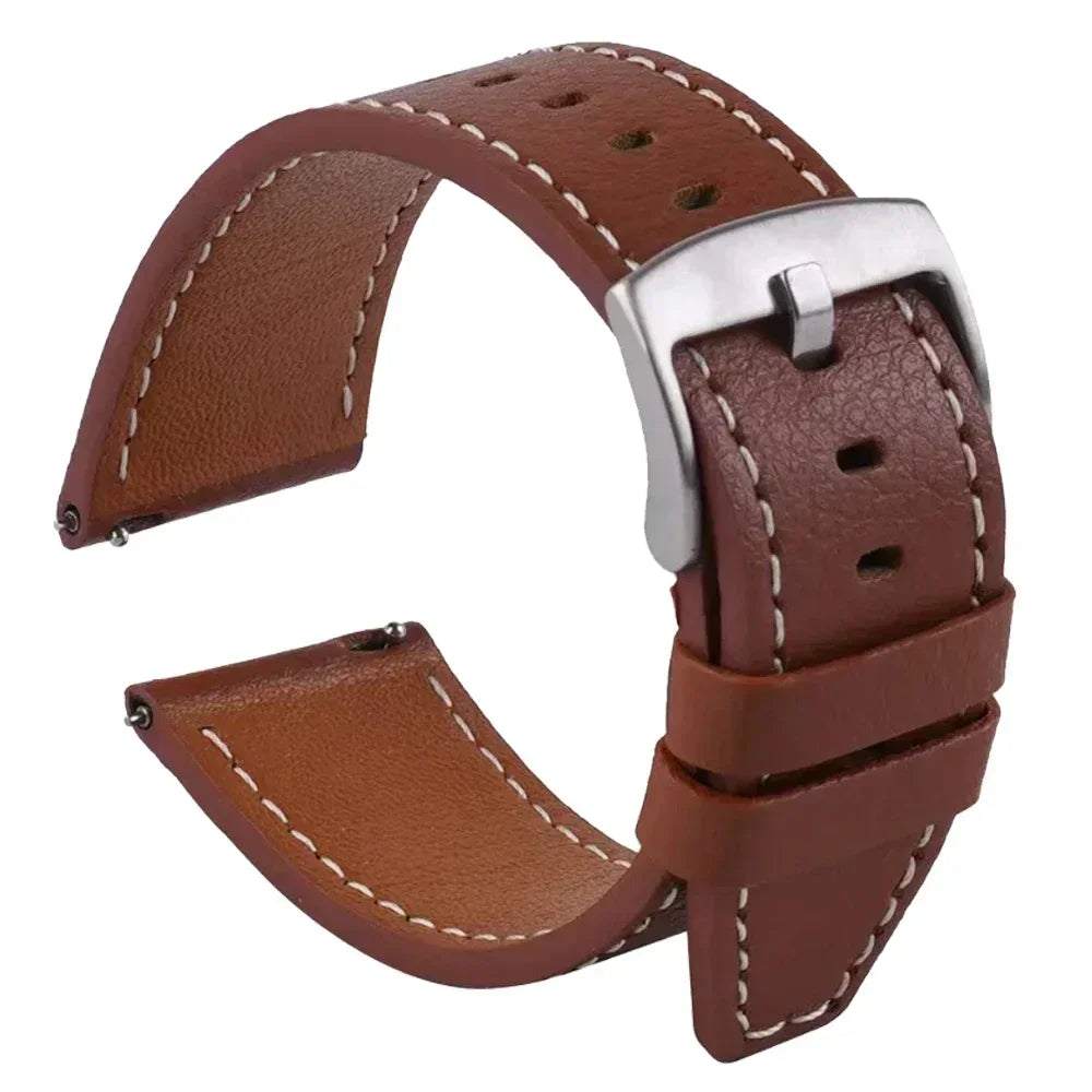 20mm 22mm Strap For Samsung Galaxy watch 7/6/4/5 pro/classic/gear s3/active 2 Soft Leather Wristband for Huawei GT 5 4 3 2 Band