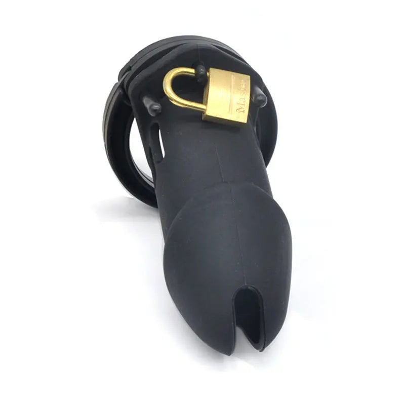 New Male Silicone Chastity Device Cock Cage Sex Toys With 5 Penis Ring Adult Belt Brass Lock Standard/Short Cage A122/A235