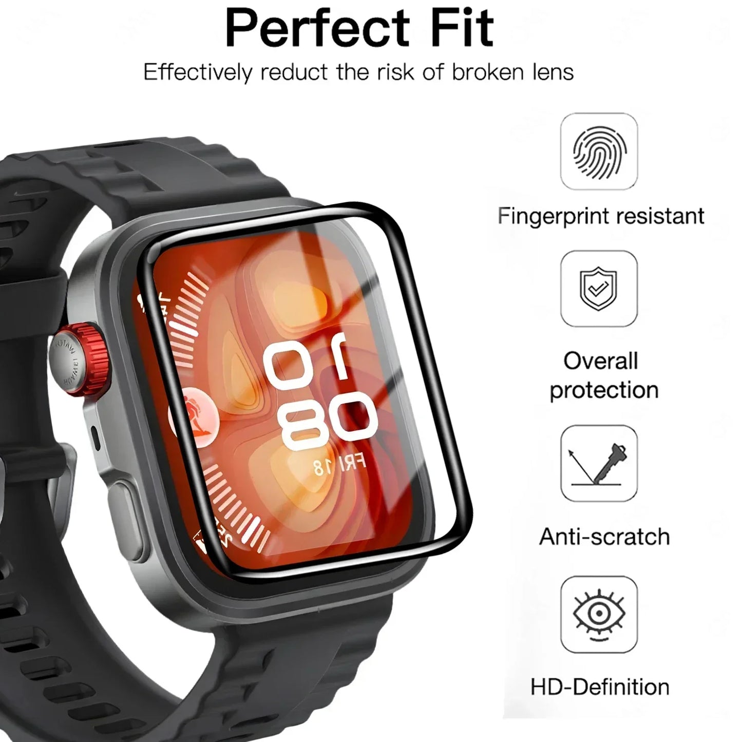 1-5Pcs 9D Curved Film For Huawei Watch fit3 fit4 SmartWatch Screen Protector Not Glass Full Cover for Huawei Watch Fit 3 4Pro