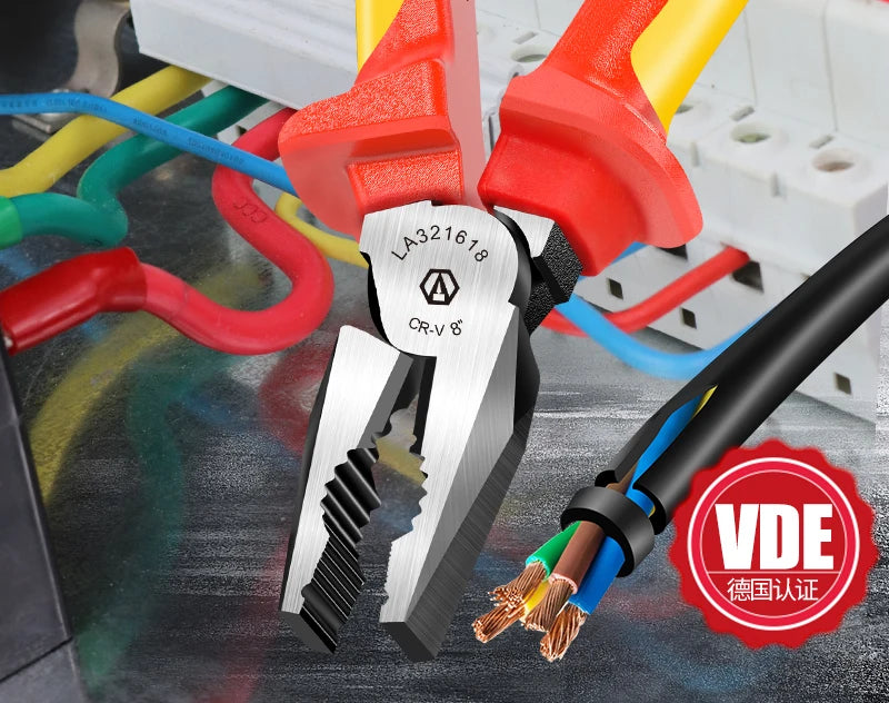 LAOA VDE Wire Cutters 6'' 7'' 8'' Insulated Combination Diagonal Needle Nose Pliers Electrician Tool High Voltage Resistance