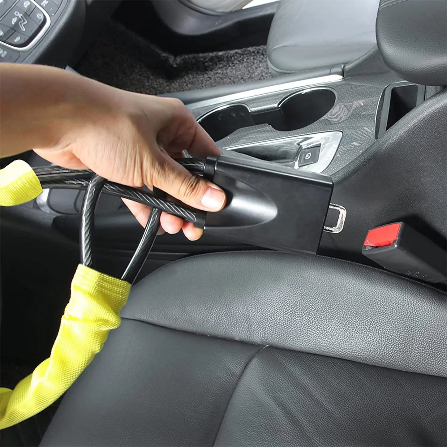 Car Steering Wheel Steel LockSeat Belt Anti-theft Lock with 2 KeysAnti-theft device easy to installFits most cars SUVs
