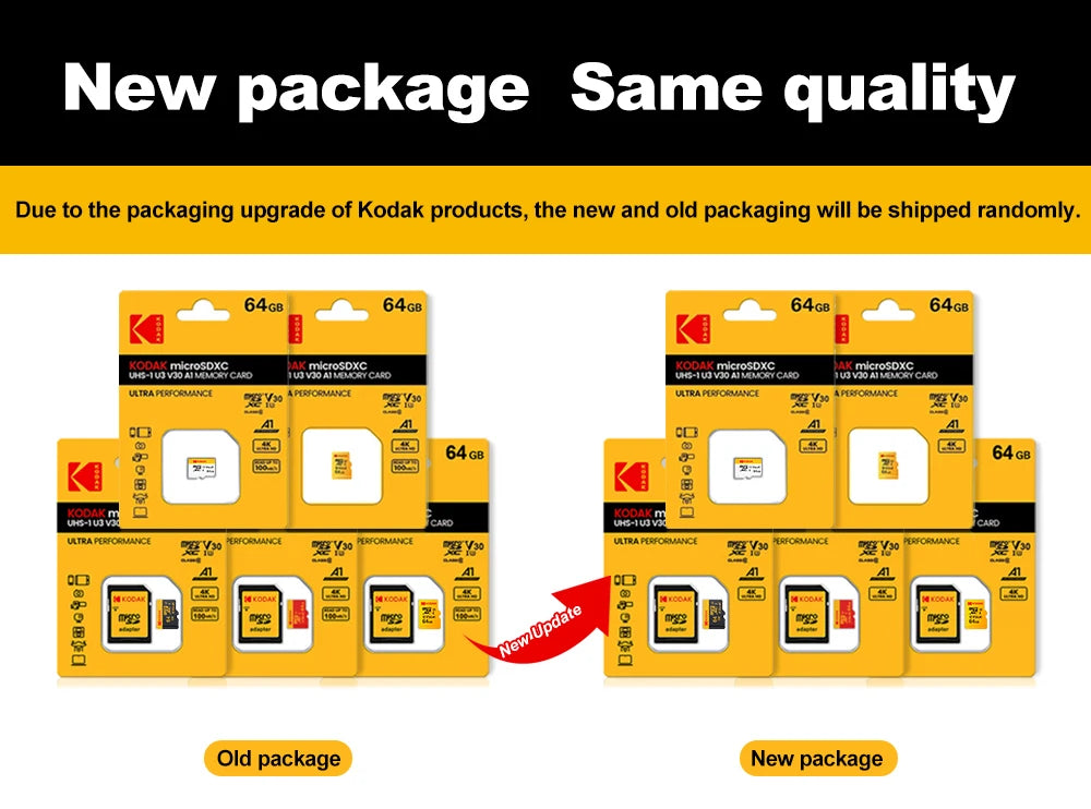 Kodak Micro SD Card 64GB 32GB Memory Card 512GB 256GB 128GB MicroSDXC Class10 SD Memory Card 100MB/s Original TF Flash Card U3