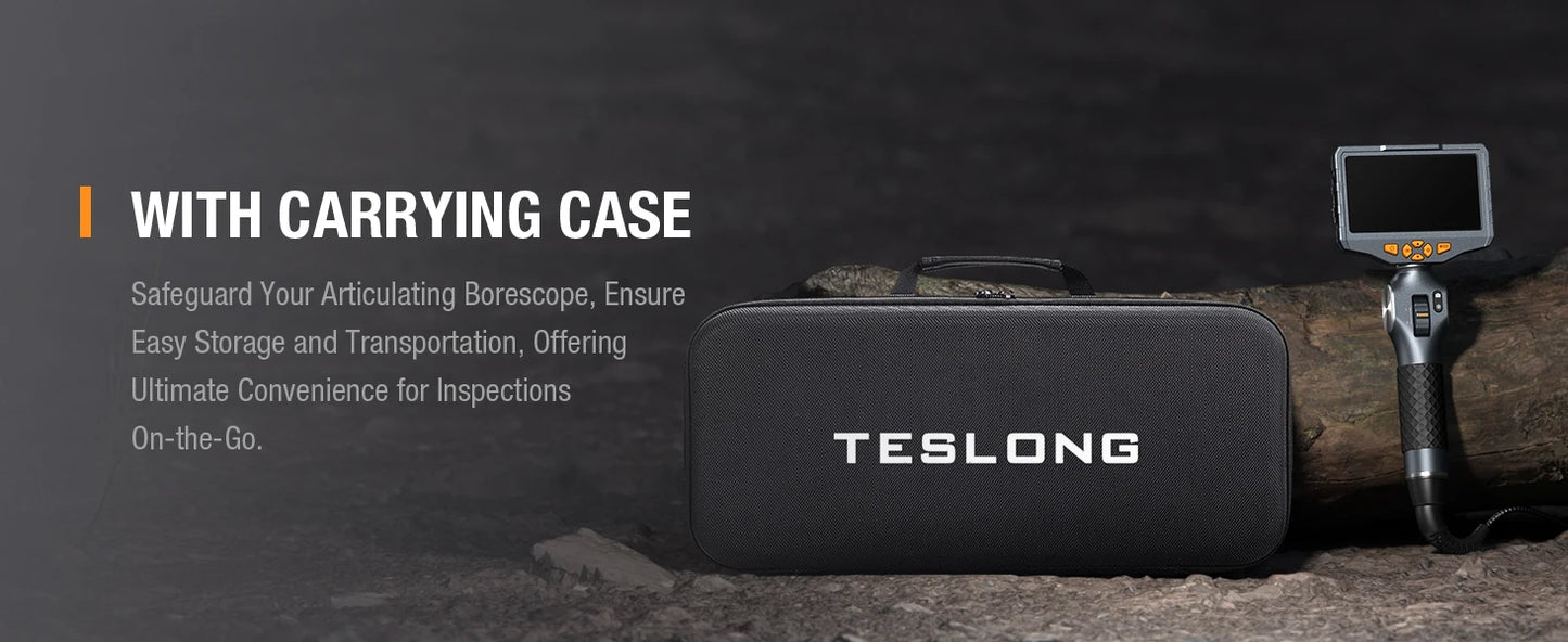 TESLONG TD500 6.5MM Dual Lens Articulating Borescope 1080P 5 Inch IPS Two Way 360° Steering Endoscope Camera with WIFI