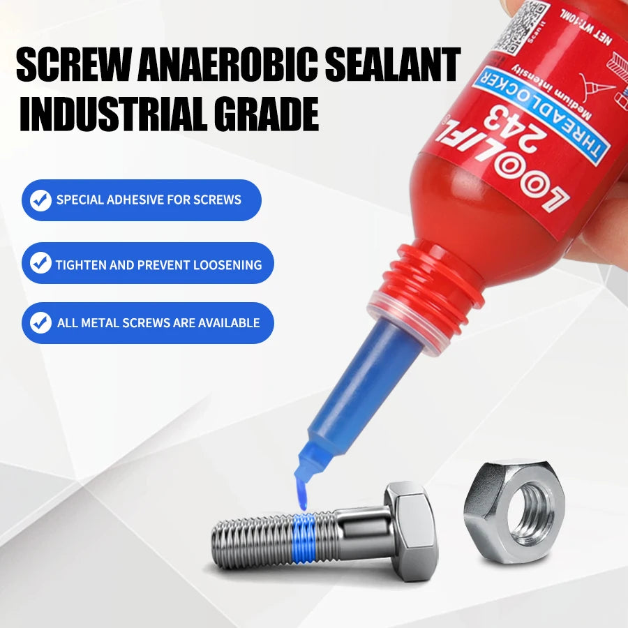10ml LOOLIFL 243 Screw Adhesive 243 Anaerobic Glue Anti-loose Anti-slip sealingThread Locking Agent Anti-slip caulk sealers