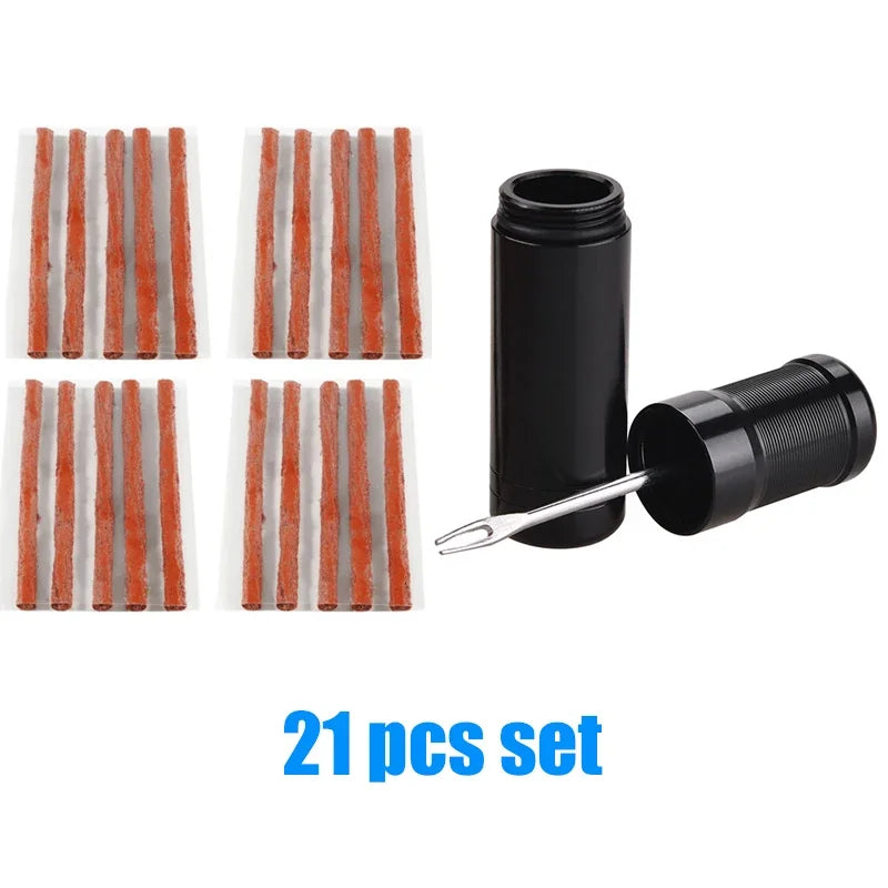 Tire Repair Kit Tools with Rubber Strips Car Truck Motorcycle Tire Repair Plug Into The Hole Tubeless Tyre Puncture Repair Set