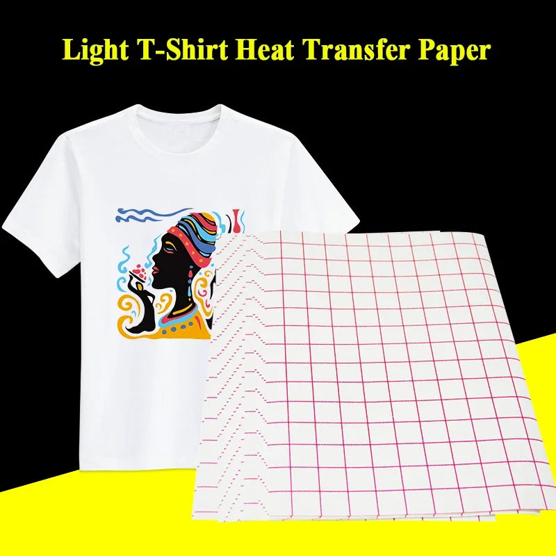 10 Sheets Inkjet Heat Transfer Paper A4 Cotton T-Shirt Dark Black Transfer Paper  Light White Paper For 100% Cotton Fabric
