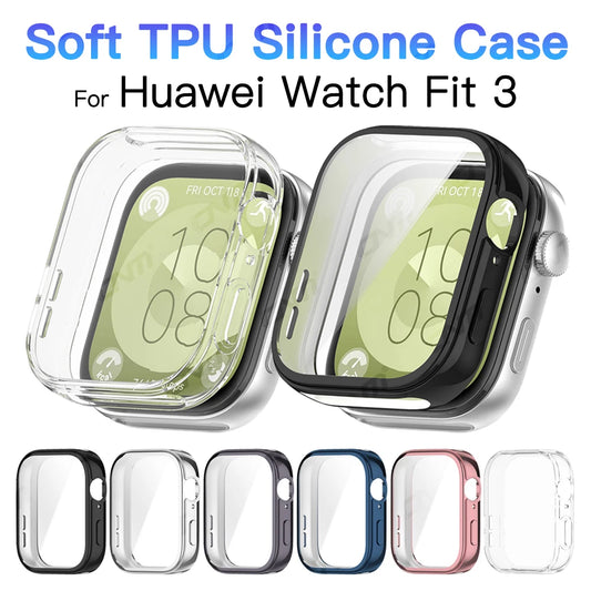 Protector Case for Huawei Watch Fit 3 Screen Soft TPU Protector Shell for Huawei Watch Fit3 Bumper Plated Cases Accessories