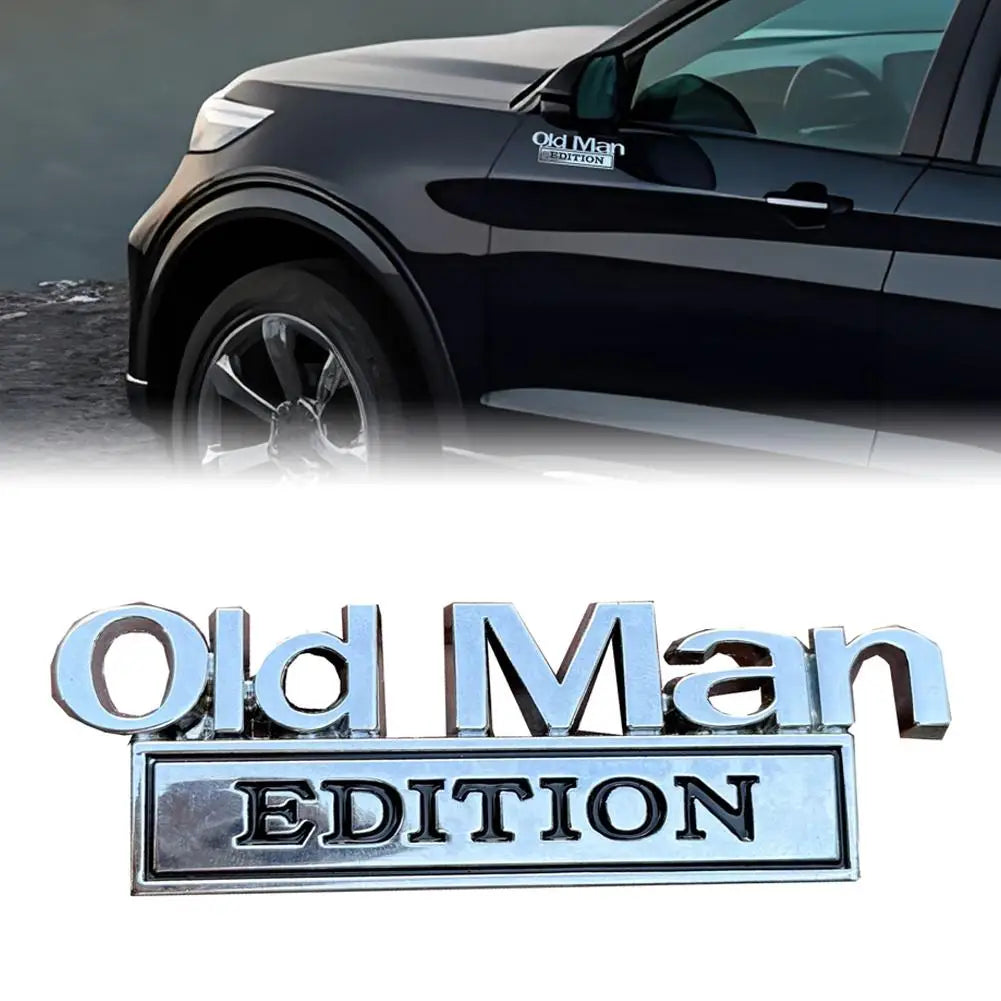 fashion Car Metal Logo 3D old man Edition Emblem Sticker Car Trunk Door Styling Decals Stickers Auto Decoration Accessories