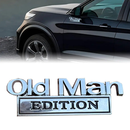fashion Car Metal Logo 3D old man Edition Emblem Sticker Car Trunk Door Styling Decals Stickers Auto Decoration Accessories