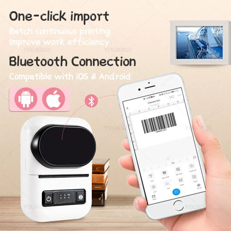 PT260 58mm Mini Portable Thermal Printer Photo Pocket Printer Wireless BT Connect For Label Price Maker Machine