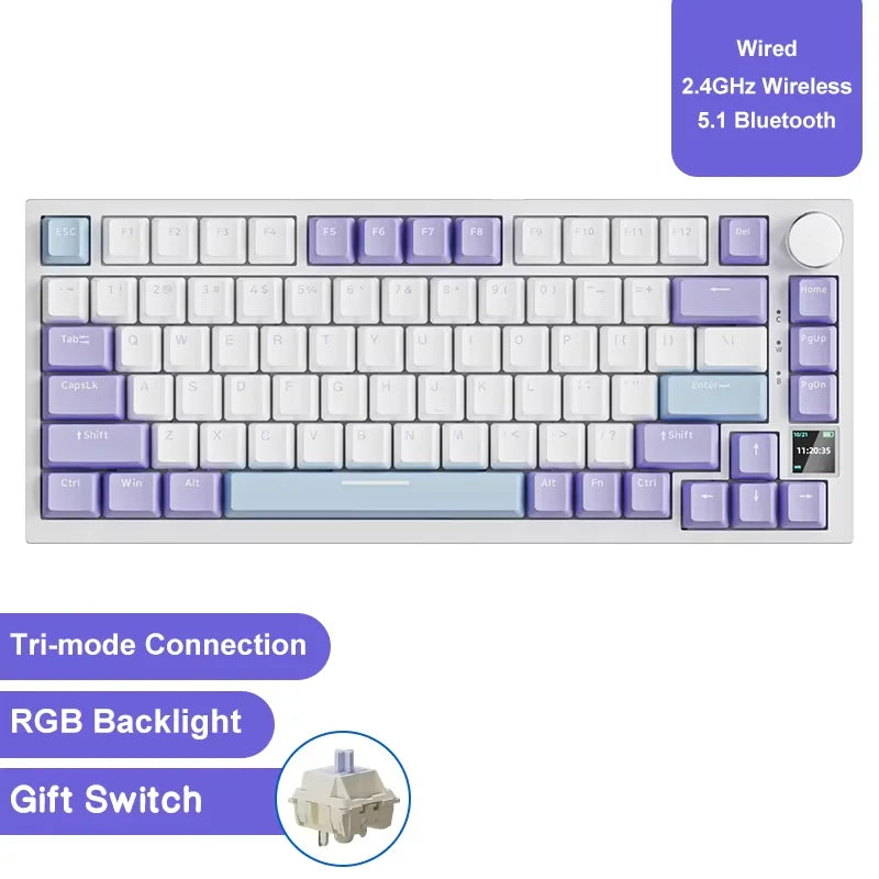Ajazz AK820/AK820Pro gaming mechanical keyboard Bluetooth 5.1/Wireless/wired c custom keyboard with heat exchange sealed button