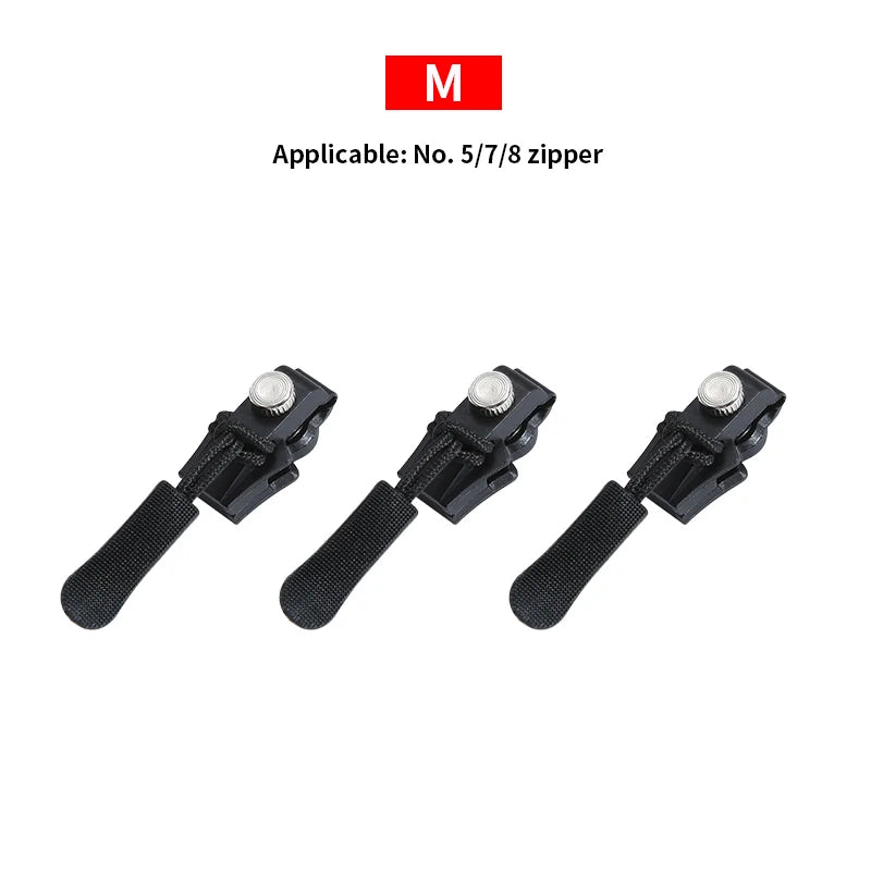 New 3 Different Size Zipper Repair Kit Removable Replacement Bad Buckle Instant Zipper Puller DIY Sewing Tools Zipper Head
