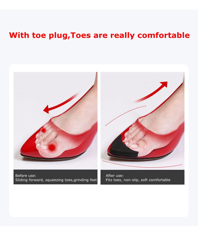 Toe Plug Soft Half Insoles Reusable Toe Sponge Filler Inserts for Shoes Adjustable Too Big Foot Brace Pads Unisex Shoe Inserts