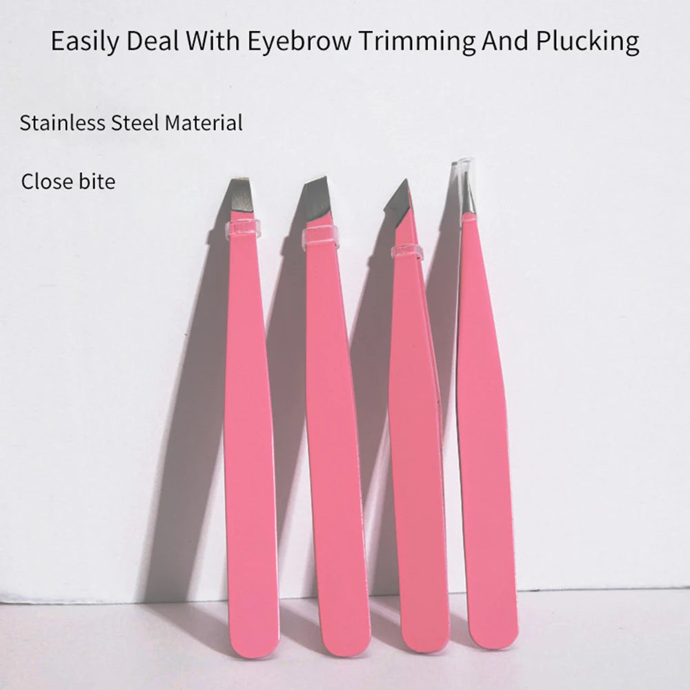 4PCSTweezers Suit-Professional Stainless Steel Eyebrow Tweezers-Very Precise Removal Of Facial Hair, Debris And Endogenous Hair