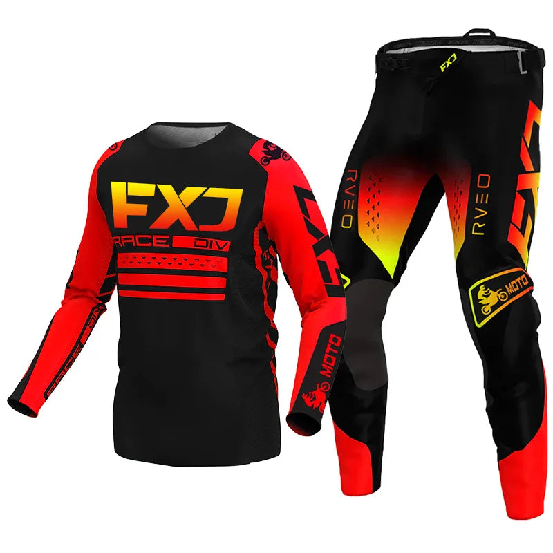 Motorcycle racing suit cross Mens Women'sMotocross Jersey Pant Kits Enduro MX MTB Off-road green red black pink yellow blue