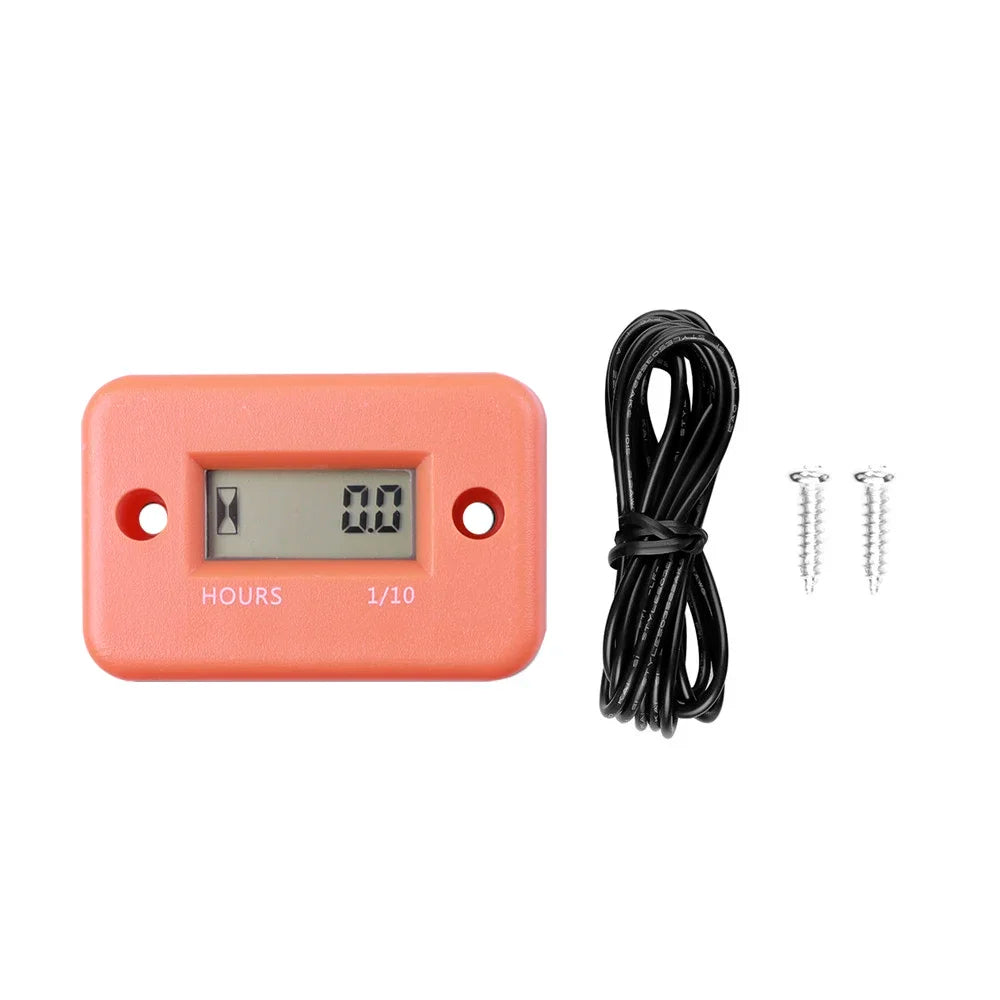 Portable Digital Inductive Tach Hour Meter Gauge for Car Boat ATV Motorcycle Instruments Snowmobile Gasoline Ski Dirt Gas Engine
