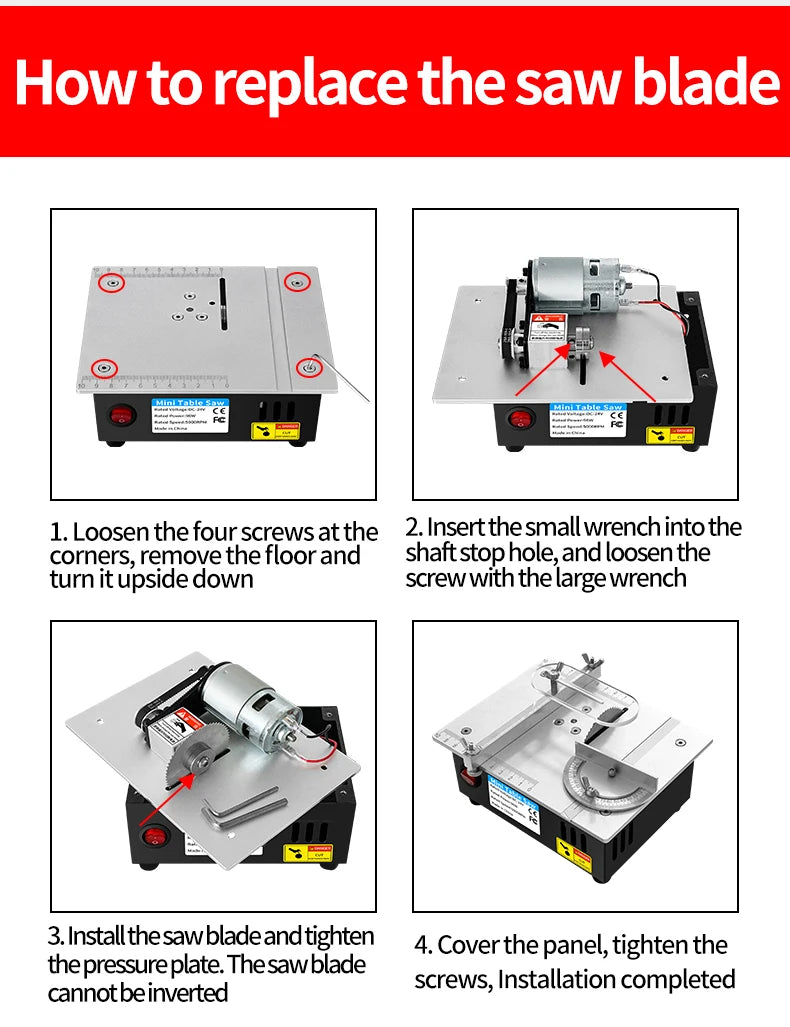 Mini Multifunctional Table Saw Electric Desktop Saws Small Household DIY Cutting Tool Woodworking Bench Lathe Cutter Machine