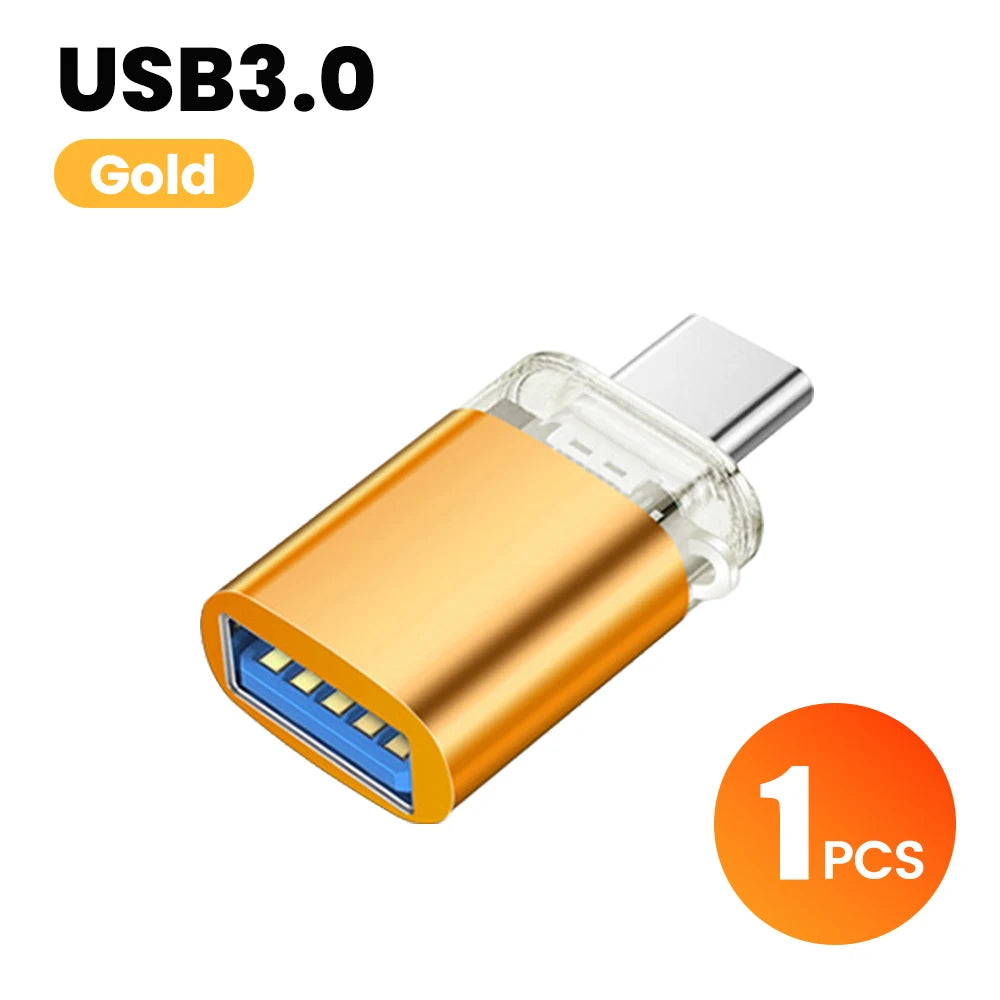 Mini OTG Type C to USB Adapter 3.0 USB C Male To USB A Female Data Connector For iphone 15 16 Xiaomi Samsung Huawei PC Laptop