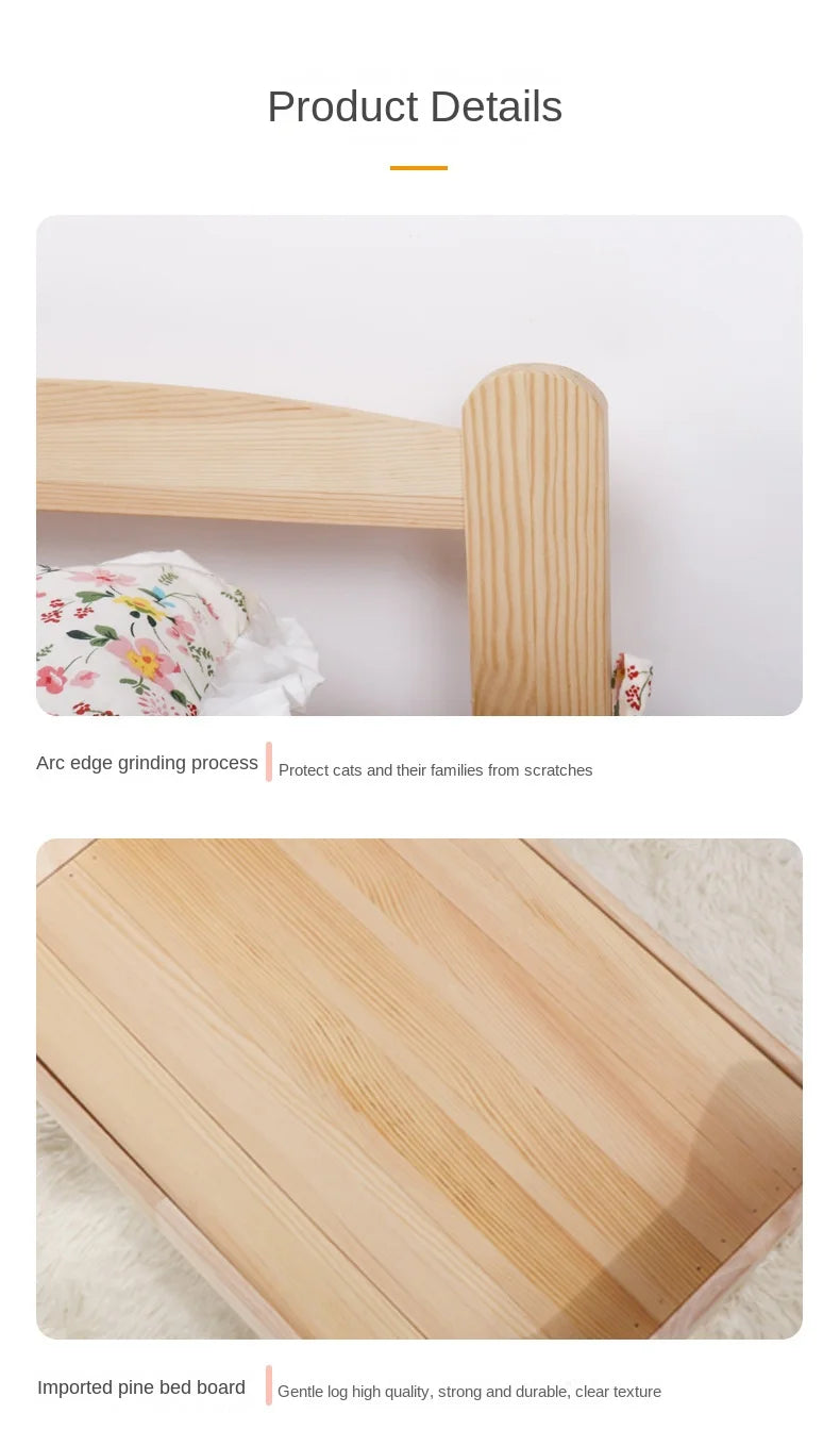 summer and winter four-season universal floor-standing wooden removable and washable princess bed cat bed