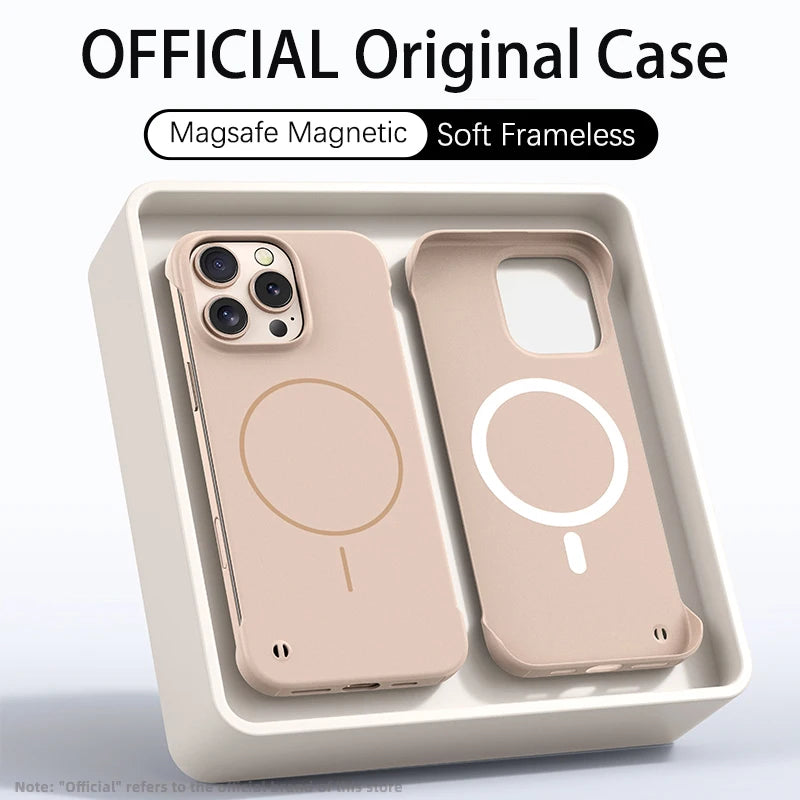 Ultra Thin PC Matte Frameless Case For Magsafe iPhone 17 Air 16E 16 15 14 13 12 11 Pro XR XS Max Plus Magnetic Shockproof Cover