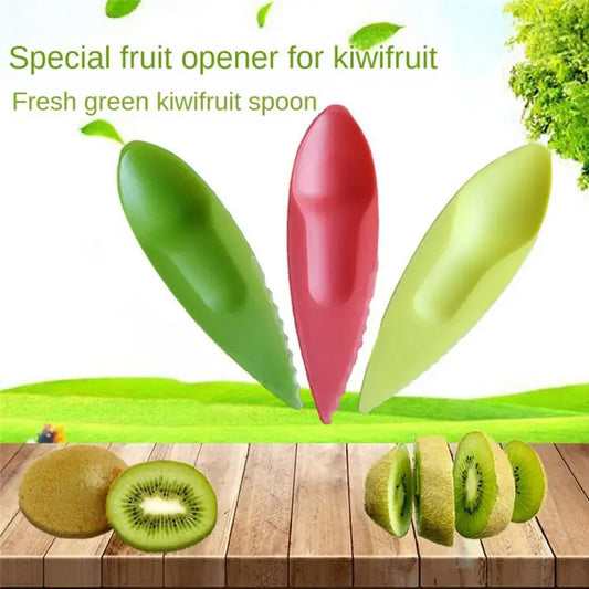 set Plastic Kiwi Spoon 11.5*3cm 2 In 1 Kiwi Dig Spoon Scoop Candy Color Fruit Knife Slicer Peeler Cutter