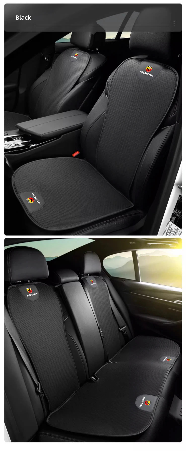 Car Ice Silk Seat Cushion Seat Covers For Fiat 500 Abarth Punto Panda Doblo Stilo Backrest Mat Rear Seat Cushion Car Interior