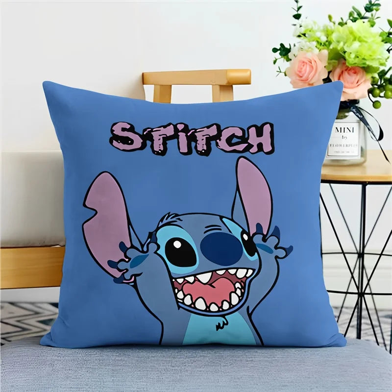 Stitch pillowcase cute cartoon anime peripheralsBedroom Sofa Decorative Cushion Cover With Zipper Soft Cushion Cover