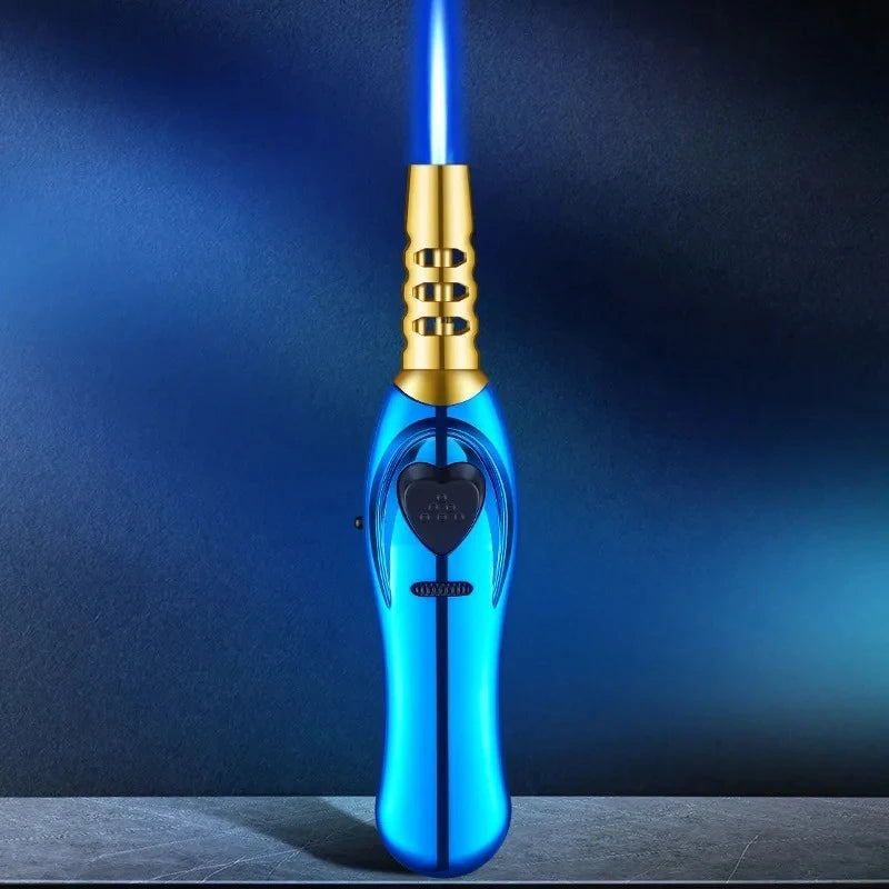 Triple Burner High Power Spray Gun Lighter Windproof Flame Refillable Butane Gas Moxibustion Cigar Outdoor BBQ Kitchen Igniter