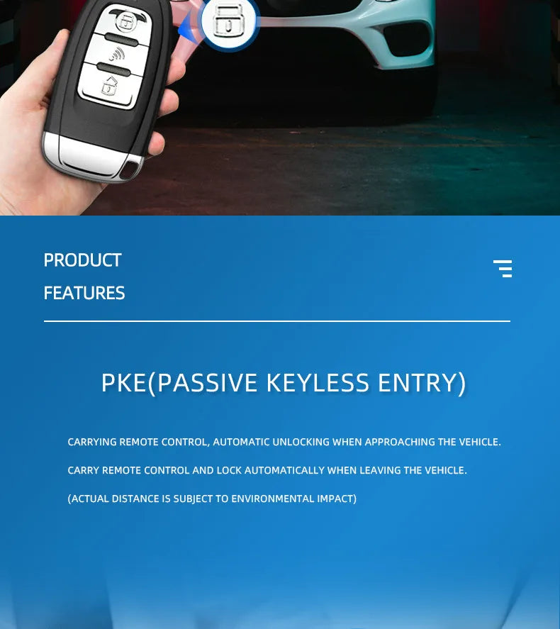 Car Alarm keyless entry start Systems Remote Central Door Lock Keyless System Auto Car SUV Anti-theft Tunning parts PKE