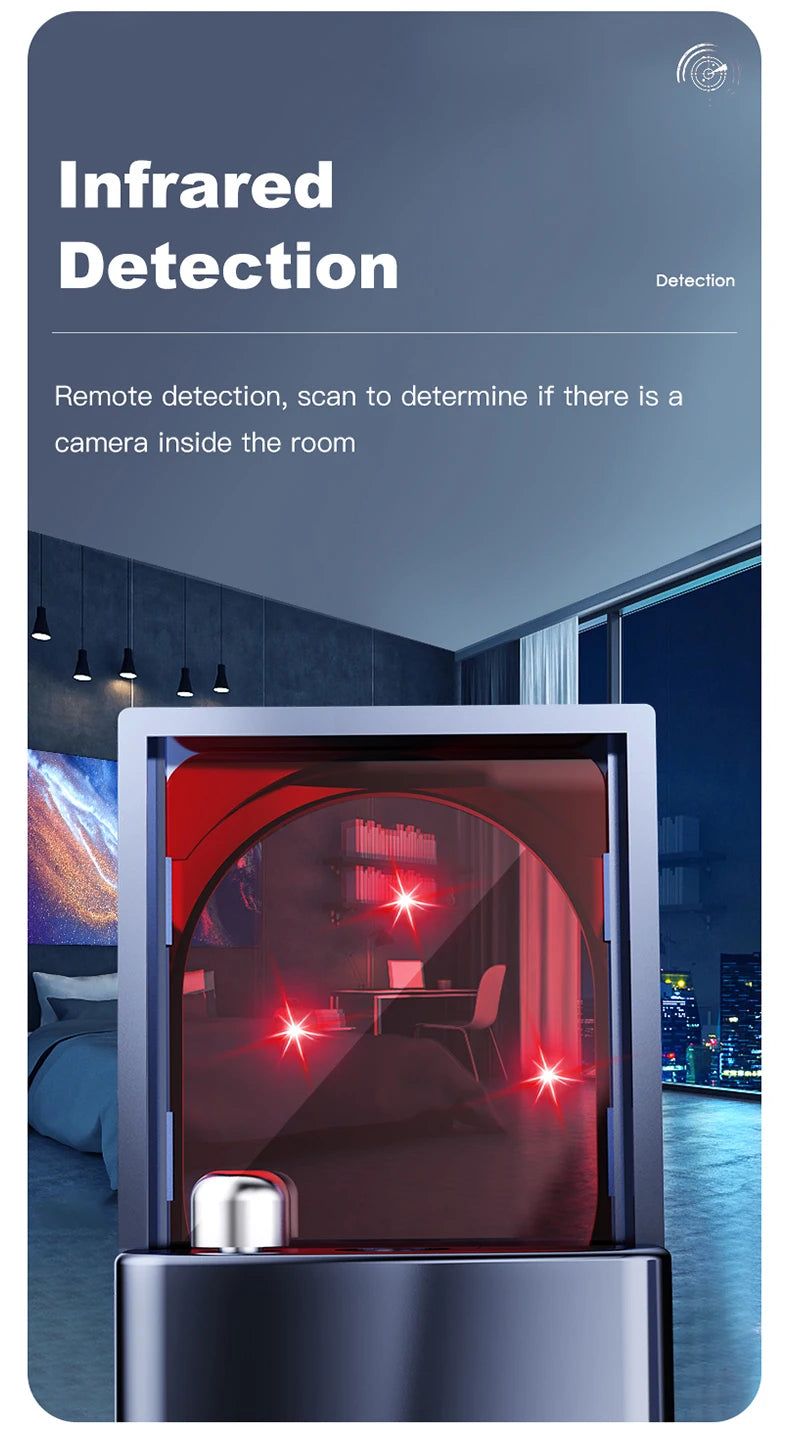 Portable Camera Detector Anti-Spy Car GPS Tracker Listening Device bug RF Wireless All Signal Scanner Gadget Security Protection