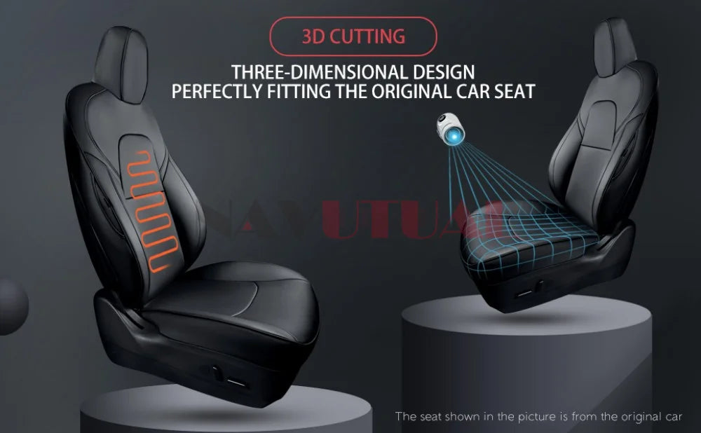 Seat Covers for Tesla Model Y 3 Seat Covers 2023-2020 Black seat Covers Interior Cover Nappa Leather Car Seat Accessories Black