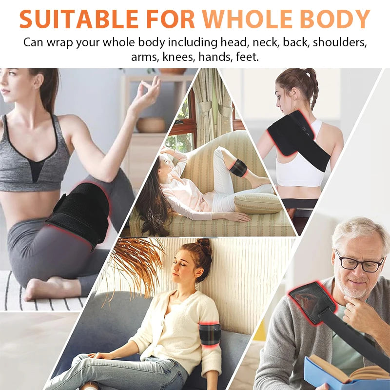 120 LED Red Light Belt 660nm&850nm Infrared Light Therapy Pad for Back Knee Hands Feet Relief Care Body Fatigue Deep Therapy