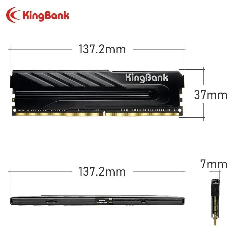 KingBank RAM DDR4 8GB 16GB 2666MHz 3200MHz 3600MHz XMP Memory Intel Heatsink Desktop Memory Support Motherboard DDR4