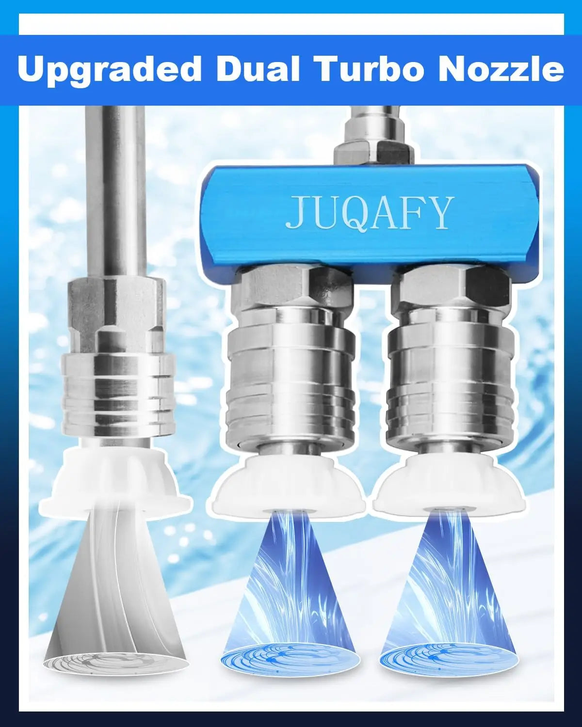 Pressure Washer Dual Nozzle Quick Connectors 1/4 inch Double Sprayer Tips