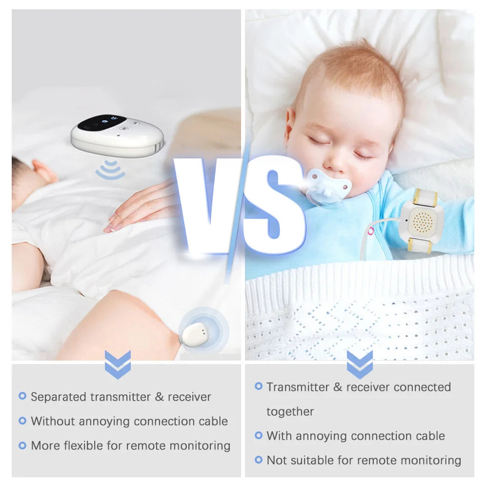 Wireless Bedwetting Alarm Pee Alarm with Receiver Transmitter for Kid Potty Training Elder Care 10-20M Vibration Sound Reminding