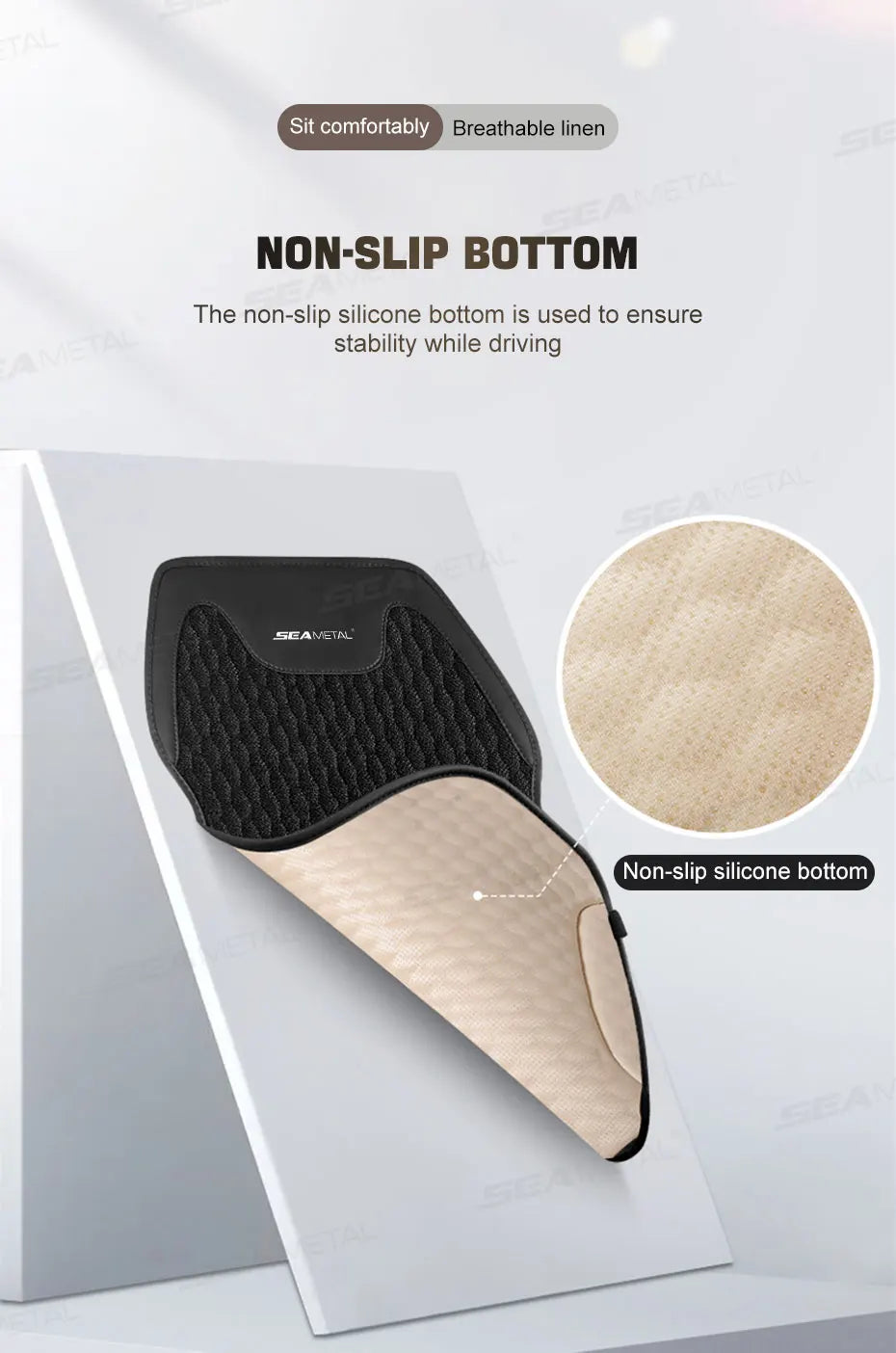 SEAMETAL Four Seasons Car Seat Cover Front Rear Car Seat Cushion Airbag Compatible Seat Protector Breathable Car Accessories