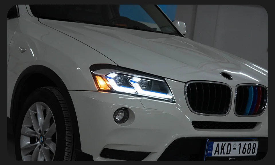 AKD Head Lamp for BMW X3 F25  LED Headlight 2010-2013 Headlights X3 DRL Turn Signal High Beam Angel Eye Projector Lens