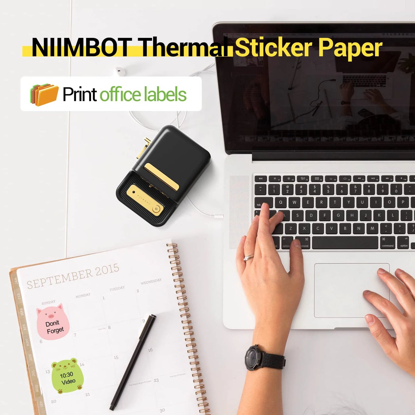 Niimbot  B1/B21/B203Mini Printer Thermal Wire White/Color/Round/Flower Sticker Self Adhesive Waterproof Sticker Hot Collection