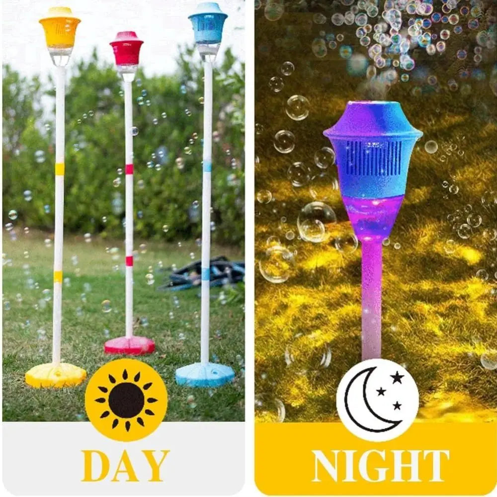 Rechargeable Bubble Maker With Stand With Night Light And Music Bubble Torch Automatic Vertical Bubbles Machine