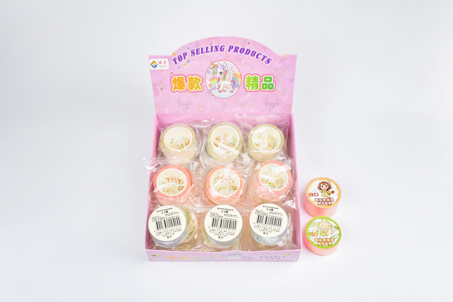 1PCS Random Color Glow-in-the-dark Nano Tape Shinny Packing Stationery New Arrival Double Sided Office School Colorful Tape