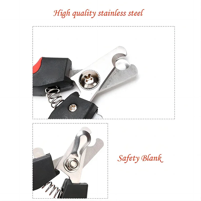 Professional Pet Nail Clippers Heavy Duty Stainless Steel Sharp Blade Safe Hook Grooming Tool  Dogs Cats Rabbits Small Animals